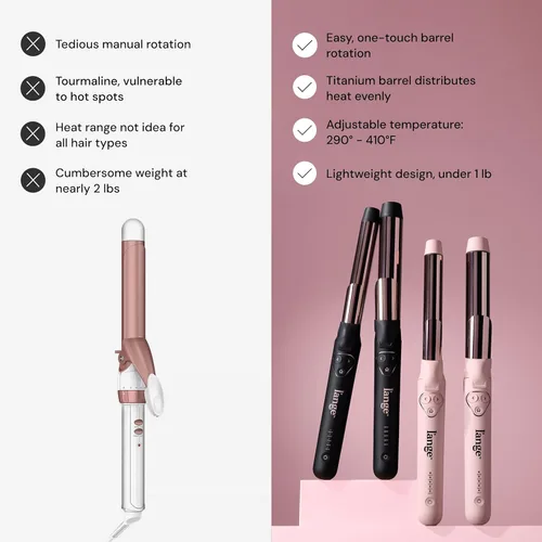Miniatura 3 de L'ANGE HAIR Le Pirouette - Rizador giratorio de titanio de 0.984 in Rizos y ondas para principiantes y profesionales Titanio premium barril de 1