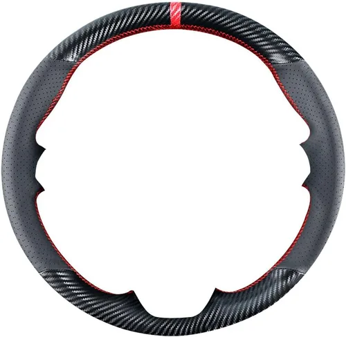 Miniatura 4 de Funda de volante de fibra de carbono con costura DIY para Ford Fusion Sedán 2013-2020 / Edge SUV de 4 puertas 2015-2020, 15 pulgadas, accesorios