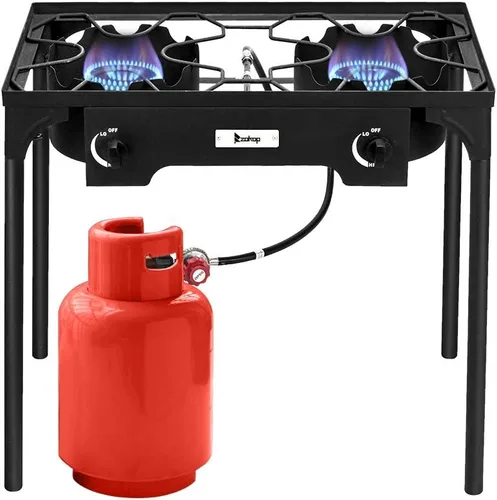 Miniatura 10 de Estufa de quemador de propano, cocina de gas propano, estufa de campamento al aire libre, quemador de propano de alta presión, regulador PSI