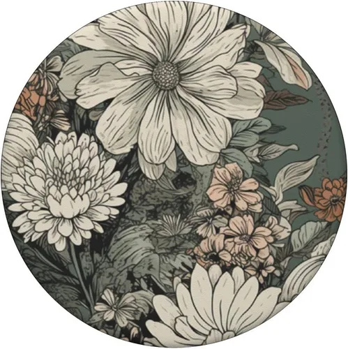 Miniatura 3 de Flower Bouquet Floral Pattern Sage Green Con PopSockets de flores silvestres PopGrip intercambiables