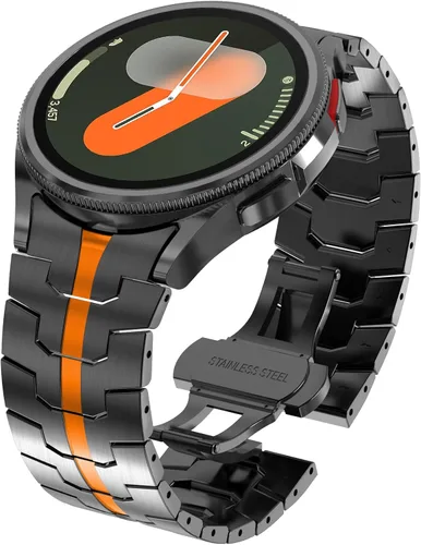 Miniatura 23 de WINGLE Compatible con Galaxy Watch 8/8 Classic Band para hombre, acero inoxidable, Samsung Galaxy Watch 8 Band de 1.732 in, 1.575 in, 1.811 in