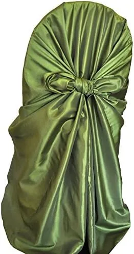 Miniatura 3 de (2 fundas universales para sillas de tafetán/funda de silla con lazo para restaurante, boda, fiesta, banquete, eventos, color rojo manzana)