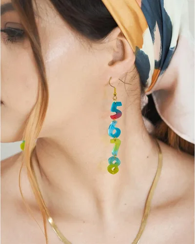 Miniatura 2 de Smays Moldes de aretes de resina para hacer joyas de bricolaje, moldes de silicona con letras del alfabeto y números para manualidades de resina
