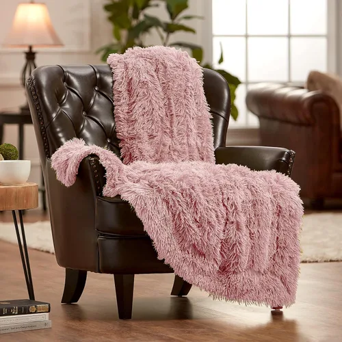 Miniatura 2 de Chanasya - Manta de pelo largo sintético - Manta de felpa ligera y esponjosa de forro polar de microfibra - para sofá, cama, silla