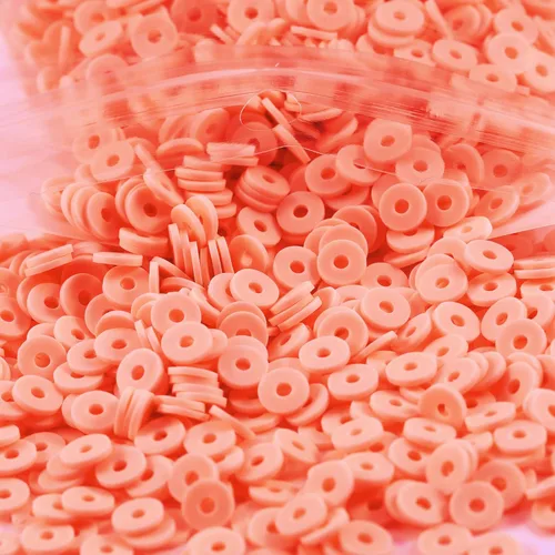 Miniatura 22 de 2000 cuentas de arcilla negra cian para hacer pulseras, cuentas planas redondas de arcilla polimérica de 0.236 pulgadas (0.236 in), cuentas Heishi