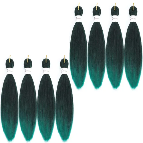 Callia Cabello trenzado preestirado de 14 pulgadas, 8 paquetes de cabello sintético preestirado profesional ombré, libre de picazón, extensiones de