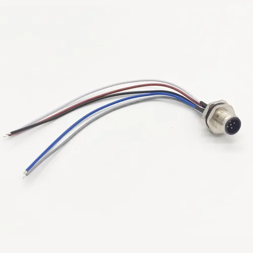 Miniatura 8 de Cable conector macho M12 de 5 pines, un cable de montaje trasero recto codificado impermeable enchufe de aviación macho sin blindaje Cable eléctrico