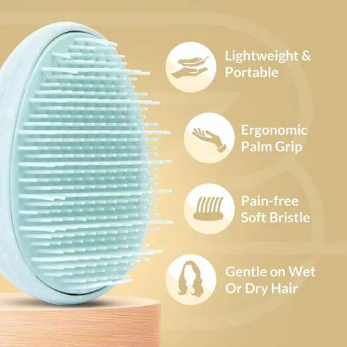 Miniatura 5 de Cepillo de viaje – Mini desenredante de pelo para mujeres, adolescentes y niños – masajeador sensorial del cuero cabelludo – Pequeño peine portátil