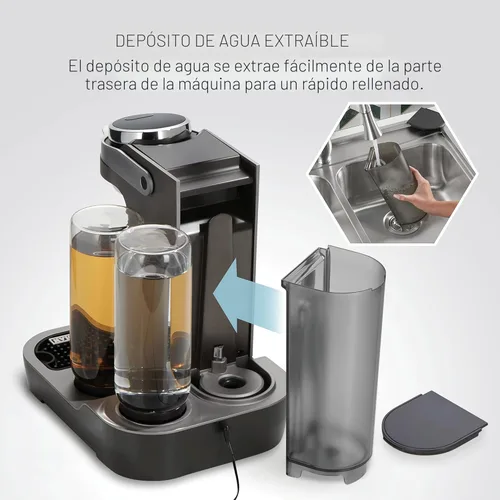 Miniatura 8 de Bartesian Máquina de cóctel dueto y fabricante de margarita, mezclador de bebidas mixólogo compacto para el hogar con 2 botellas de alcohol