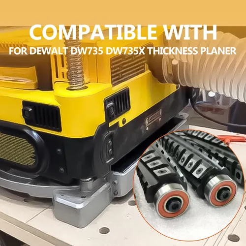 Miniatura 4 de Cabezal de corte helicoidal en espiral de 13 pulgadas para cepilladora DeWalt DW735 DW735X, cabezal de corte helicoidal, 4 filas, 60 insertos