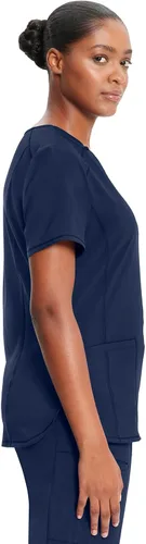 Miniatura 5 de Cherokee Infinity Camiseta Médica con Cuello en V para Mujer, Ajuste Contemporáneo, 2 Bolsillos, Inserto de Punto Acanalado, Aberturas Laterales