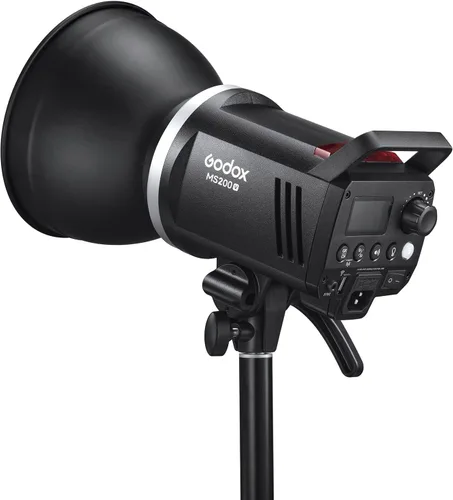 Miniatura 9 de Godox MS200-V MS200V 200W - Luz estroboscópica compacta de estudio, GN53 0.1-1.8S Tiempo de reciclaje, sistema 2.4G X, montaje Bowens con lámpara