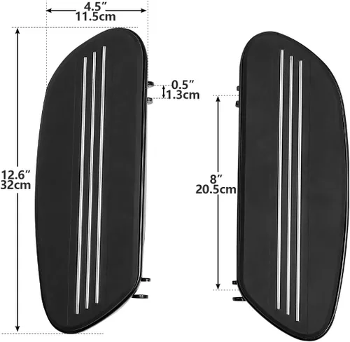 Miniatura 5 de XFMT Tabla de suelo delantero + estribo del pasajero trasero + estriberas de carretera en ángulo largo para Harley Streamliner Style Touring CVO
