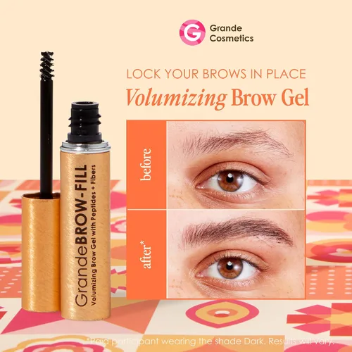 Miniatura 2 de Grande Cosmetics GrandeBROW-FILL Gel voluminizador para cejas, rímel tintado o transparente, sujeción flexible suave, resistente al agua 5. Ébano
