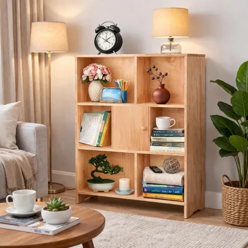 Miniatura 11 de Estantería de escalera, estantería de 3 niveles, estantería pequeña para espacios pequeños, estantería de madera y metal, estantería de escalera
