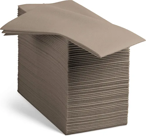 100 servilletas de papel de color beige con tacto de lino, suaves y absorbentes, para cocina, fiesta, boda, baño o cualquier ocasión (paquete de 100)