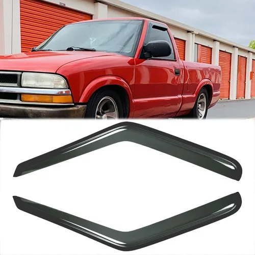 Miniatura 16 de 2 protectores de lluvia estilo montaje exterior, deflectores de viento duraderos para ventana lateral, color humo oscuro, viseras de ventana