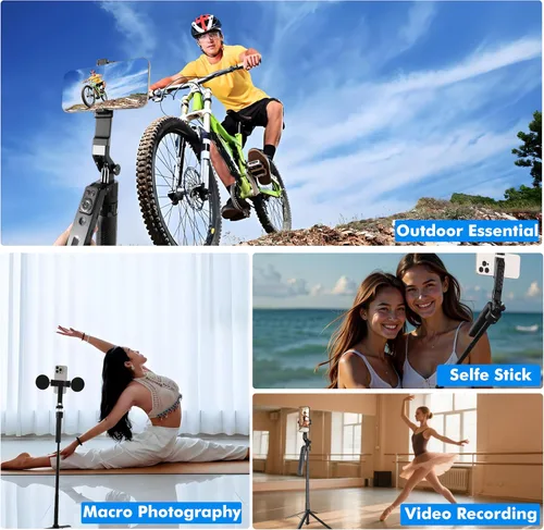 Miniatura 6 de Trípode para selfie stick de seguimiento automático con luz de llenado, rotación de 360 grados y control de gestos, trípode para selfie stick