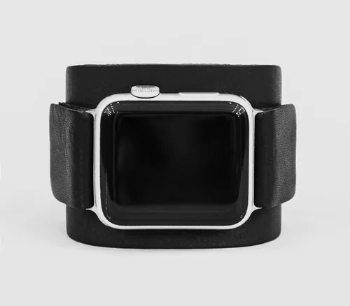 Miniatura 5 de Correa ancha de cuero compatible con Apple Watch de 1.496 in 1.575 in 1.614 in 1.654 in 1.732 in 1.772 in 1.811 in 1.929 in, hecho a mano UA 1540