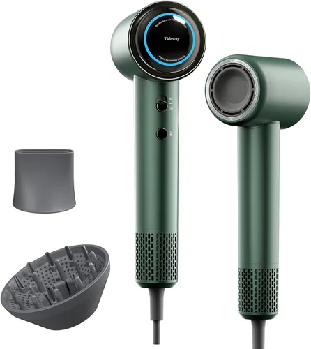 Miniatura 13 de Tideway Secador de pelo profesional de alta velocidad iónico 110,000 RPM, secador de pelo compacto con difusor magnético, secado rápido con motor