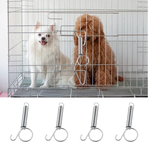 Miniatura 5 de Pestillo de resorte para puerta, gancho de resorte de metal para fijar conejo, perro, gato, loro, conejillo de indias, conejo, puerta de jaula de 10