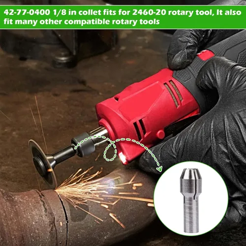 Miniatura 5 de 42-77-0400 2460-20 1/8 In Herramienta Rotativa Collet Fit para Dremel Color Plata (2 piezas)