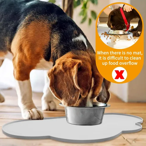 Miniatura 36 de Ptlom - Tapete para mascotas para perros y gatos, antideslizante, impermeable, tapetes para alimentación de perros que previenen el desbordamiento