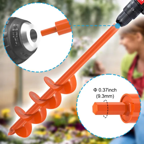 Miniatura 6 de Dolibest Broca de taladro de 4 x 24 pulgadas para plantar, taladro de jardín de acero para excavadora de agujeros de poste, herramienta de maceta