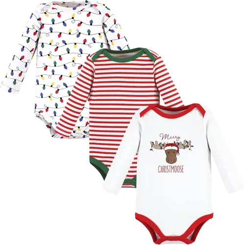 Miniatura 71 de Hudson Baby Body unisex de algodón de manga larga para bebé, leopardo rosa rojo