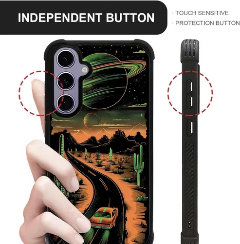 Miniatura 4 de CARLOCA Funda compatible con Samsung Galaxy A13 5G con patrón de camino del desierto naranja alienígena, antideslizante, cuatro esquinas, absorción