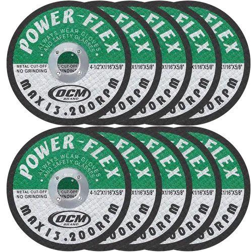 Ruedas de corte premium de 4 1/2 pulgadas x 1/16 pulgadas x 5/8 pulgadas, paquete de 10 unidades, para cortar todos los metales ferrosos y acero