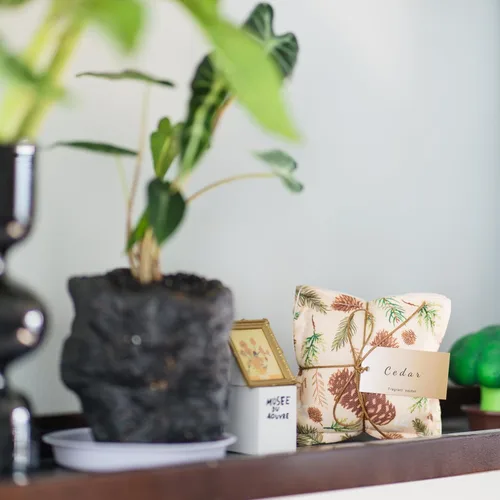 Miniatura 2 de AUCUDA Paquete de 4 bolsas perfumadas de cedro para cajones y armarios, paquetes de popurrí para ropa de mujer, almohada de malla con fragancia