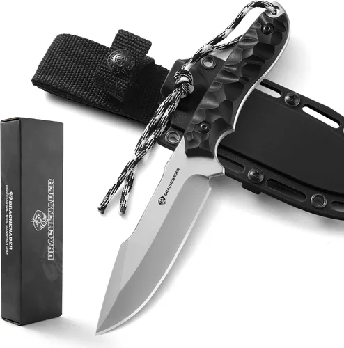 Miniatura 12 de DRACHENADER Cuchillo de hoja fija con funda, cuchillo táctico para hombres, cuchillo de supervivencia con mango ABS, diseño de espiga completa