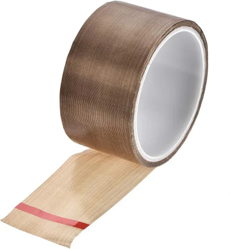 Miniatura 7 de uxcell Cinta de tela revestida de PTFE de 0.236 in Cinta de alta temperatura marrón para selladores de vacío, mano e impulso Cinta adhesiva