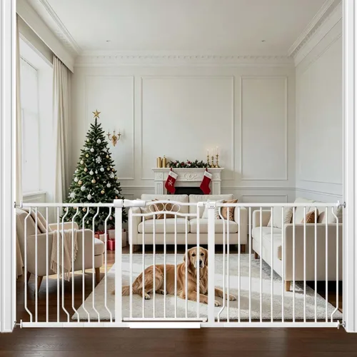 Miniatura 10 de Fairy Baby Puertas de bebé extra anchas de 29.5 a 53.1 pulgadas para puertas, puerta de seguridad para niños, perros, mascotas, puerta de escalera