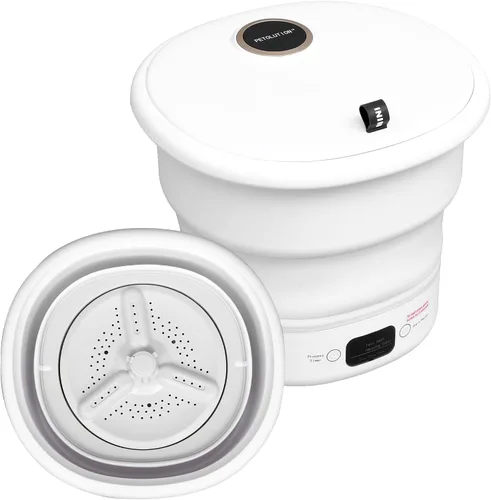 Miniatura 9 de Mini lavadora portátil – Pequeña lavadora plegable para ropa – Para camping, RV, viajes, espacios pequeños (blanco)