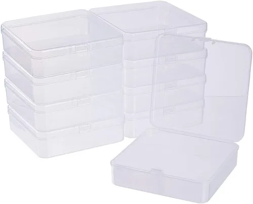 Miniatura 16 de BENECREAT Paquete de 24 contenedores cuadrados de plástico transparente de 1.38 x 1.38 x 0.7 pulgadas, con tapa para artículos, tapones