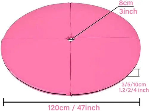 Miniatura 5 de Dxcaicc Tapete de baile de poste de 47.2 in de diámetro, redondo, plegable, portátil, para fitness, baile, adecuado para principiantes, fitness