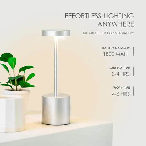 Lámparas de mesa inalámbricas – Luz de mesa LED inalámbrica dorada con atenuación continua de 3 colores por tacto – Elegante lámpara de mesa para