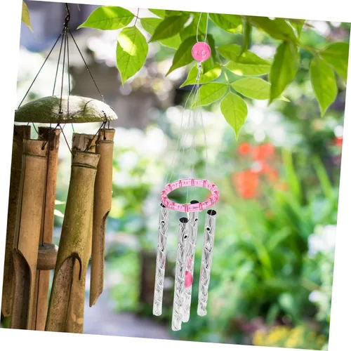 Miniatura 9 de Mipcase 1 juego de campanillas de viento con tubos y cuentas previamente roscadas para decoración de patio y jardín, actividades divertidas