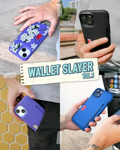Miniatura 6 de Smartish® Funda tipo cartera para iPhone 15 – Wallet Slayer Vol. 1 [delgada + protectora] Tarjetero de crédito – Funda oculta para tarjeta