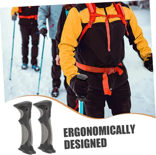 Miniatura 6 de KOMBIUDA 2 piezas de mango de bastón de trekking de repuesto para bastón de senderismo al aire libre, mango ergonómico esférico de plástico