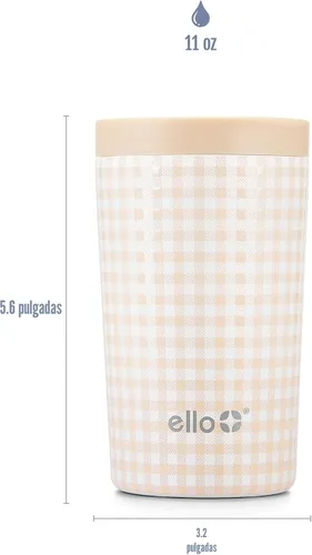 Miniatura 5 de Ello Jones - Taza de viaje de acero inoxidable aislada de 11 oz con tapa deslizante a prueba de fugas, taza pequeña de café de porción única