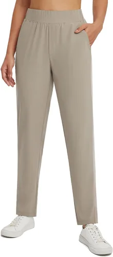 Miniatura 3 de BALEAF Pantalones de golf para mujer, pantalones de tobillo elásticos de cintura alta con bolsillos con cremallera, trabajo, atletismo, viajes