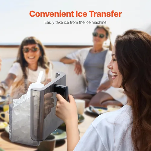 Miniatura 2 de VEVOR Máquina de hielo para encimera, 32 cubos listos en 15 minutos, 46 libras en 24 horas, máquina de hielo portátil autolimpiante con conveniente