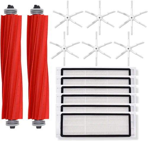 Kit de accesorios compatible con Roborock P10/Q Revo Robotic Partes de Repuesto de Aspiradora, 2 cepillos principales de rodillos de goma, 3 pares