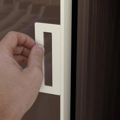 Miniatura 7 de HRX STQ - Manija corredera de aluminio para puerta de granero, borde autoadhesivo para puertas de armario de bolsillo, sin tornillos, despegar