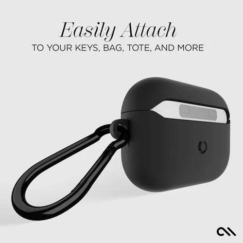 Miniatura 4 de Case-Mate Funda para AirPods Pro 3 con mosquetón negro [compatible con carga inalámbrica] – Funda negra resistente para AirPods Pro 3