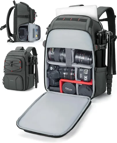 Miniatura 9 de BAGSMART Bolsa enrollable para cámaras DSLR, mochilas para cámaras profesionales grandes para fotógrafos viajeros, estuche enrollable fotográfico
