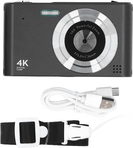 Miniatura 7 de Cámara digital, cámara de enfoque automático HD 4K para vlogging, cámara digital con zoom digital de 48 MP y 16X, cámara portátil compacta